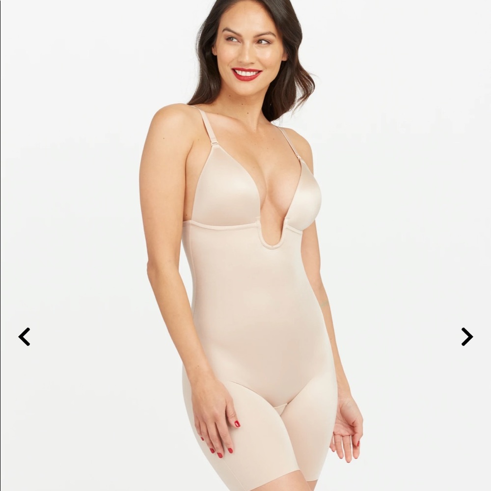 Suit Your Fancy Plunge Low-Back Mid-Thigh Bodysuit